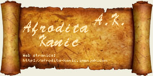 Afrodita Kanić vizit kartica